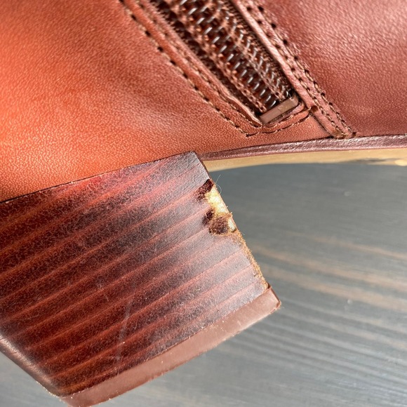 Franco Sarto Geneva Studded Ankle Boots Women Size 8 British Tan Leather Boho - Picture 9 of 11